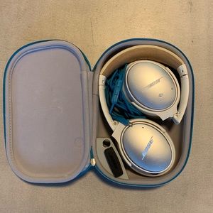 White Bose headphones